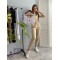 Спортивный костюм женский трикотажный летний с топом бежевый F-Girl