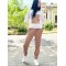 Спортивний костюм жіночий бавовняний капучино в смужку F-Girl