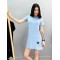 Платье женское повседневное мини кулир голубое F-Girl