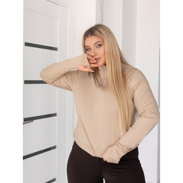Костюм женский микродайвинговый на молнии шоколадно-бежевый F-Girl