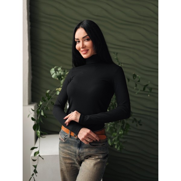 Гольф жіночий трикотажний мустанг базовий чорний F-Girl