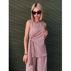 Костюм женский летний с брюками палаццо капучино