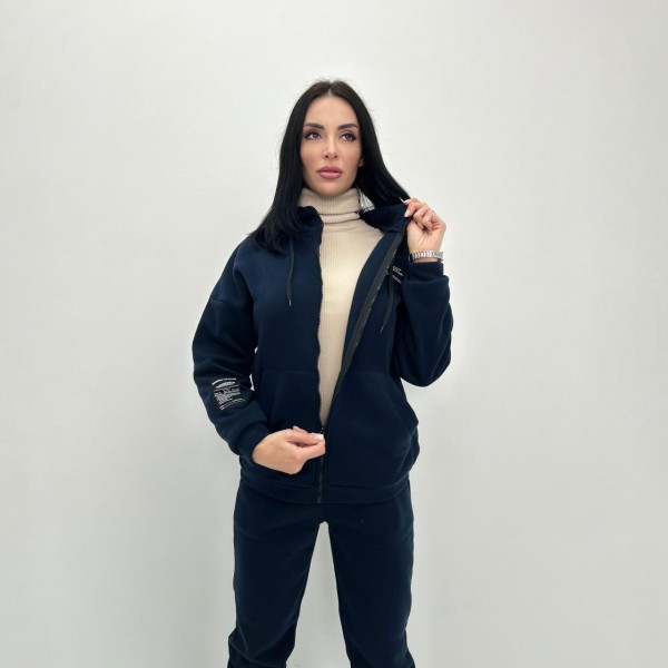 Костюм женский трикотажный зимний темно-синий F-Girl