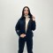 Костюм женский трикотажный зимний темно-синий F-Girl