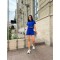 Костюм женский трикотажный футболка и шорты синий электрик F-Girl