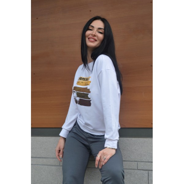 Костюм женский трикотажный демисезонный белый F-Girl