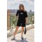 Спортивный костюм женский трикотажный оверсайз шорты черный F-Girl