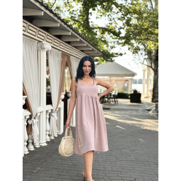 Сарафан женский летний муслиновый капучино F-Girl