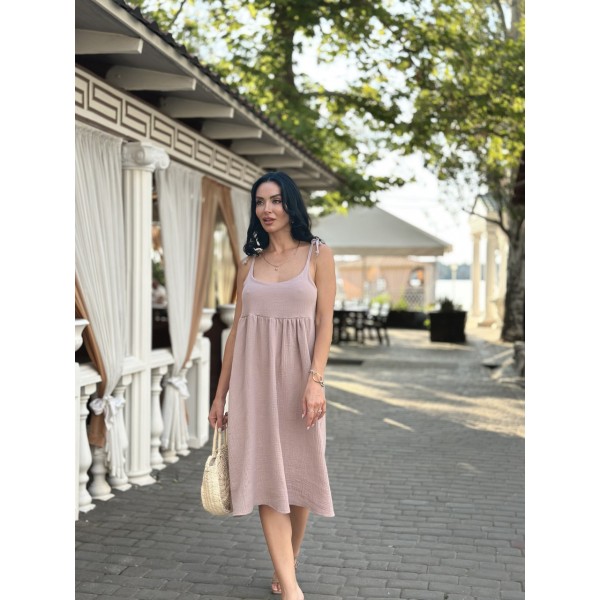 Сарафан жіночий літній муслиновий капучино F-Girl