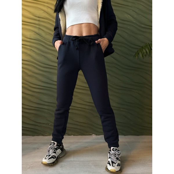 Костюм жіночий тринитковий спортивний теплий синій F-Girl
