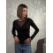 Лонгслив женский микродайвинговый с сеткой в декольте черный F-Girl