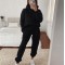 Спортивный костюм женский трикотажный зимний оверсайз черный F-Girl