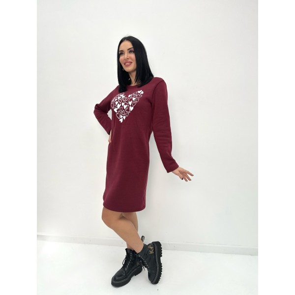 Сукня жіноча спортивна фліс марсала F-Girl