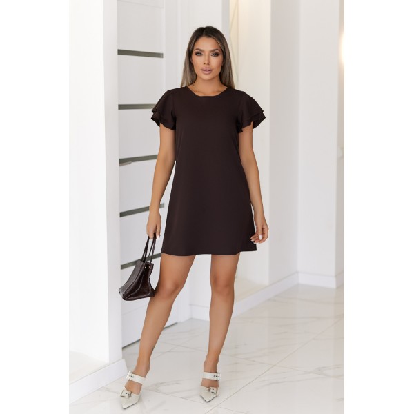 Сукня жіноча літня з воланами софт шоколадна F-Girl