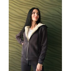 Костюм жіночий тринитковий зимовий на хутрі графіт