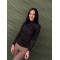 Лонгслив женский приталенный микродайвинг черный F-Girl