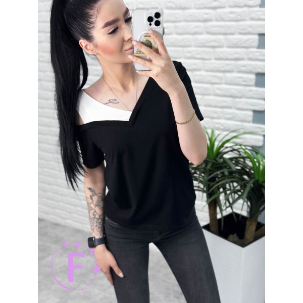 Футболка женская оверсайз хлопок черная F-Girl