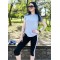 Костюм женский хлопковый батал с лампасами серый F-Girl