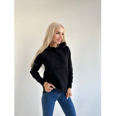 Худи женское свободное трехнитка черное