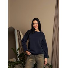 Світшот жіночий трикотажний оверсайз на флісі синій