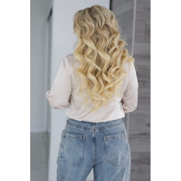 Рубашка женская шелковая классическая прямая бежевая F-Girl