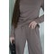 Костюм женский трикотажный с широкими штанами капучино F-Girl