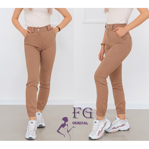 Джоггеры женские из бенгалина спортивные бежевые F-Girl