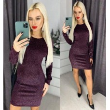 Платье женское вечернее люрекс марсала