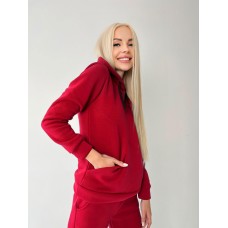 Костюм жіночий тринитка фліс теплий червоний