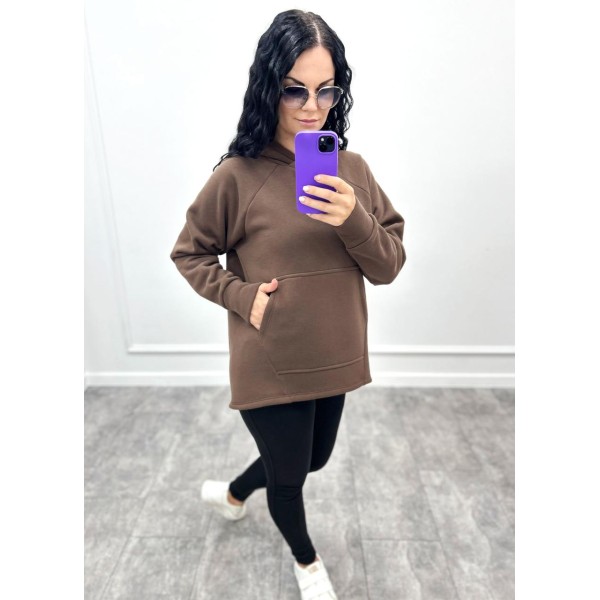 Худі жіноче вільне тринитка шоколад F-Girl