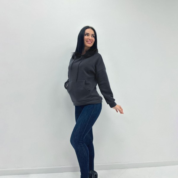 Батник жіночий вільний тринитка графіт F-Girl