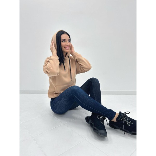 Батник жіночий вільний тринитка бежевий F-Girl