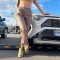 Джогери жіночі шкіряні зимові на флісі кольору мокко F-Girl