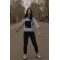 Спортивний костюм жіночий бавовняний смугаста футболка чорний F-Girl