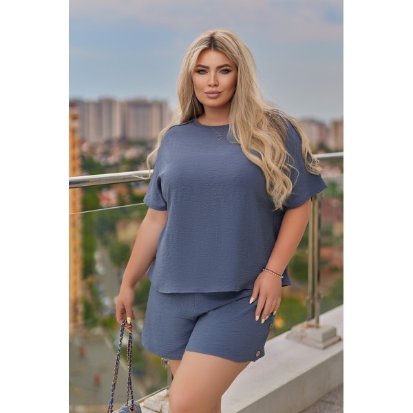 Костюм жіночий жатковий вільного крою графіт F-Girl