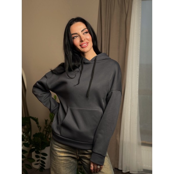Батник жіночий вільний тринитка графіт F-Girl