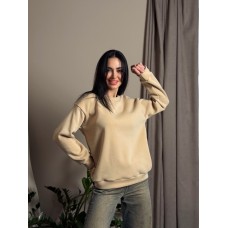 Світшот жіночий тринитковий на флісі оверсайз бежевий