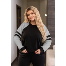 Прогулочный костюм женский из двунитки комфортный серый