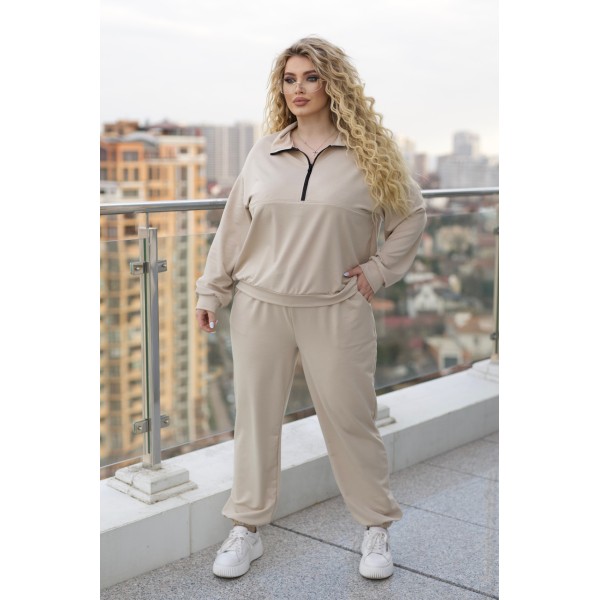 Костюм жіночий трикотажний спортивний на блискавці чорний F-Girl