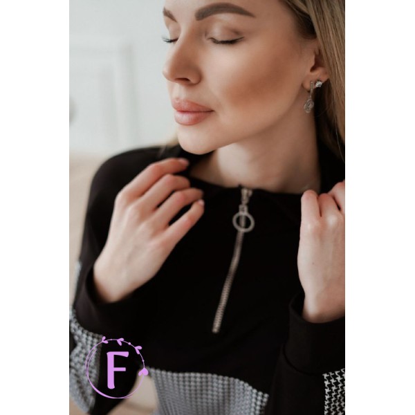 Костюм жіночий трикотажний з капюшоном та штанами чорний F-Girl