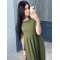 Платье женское миди креп-жатка хаки F-Girl