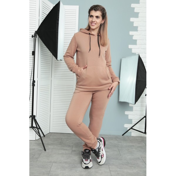 Спортивный костюм женский трикотажный полуприталенный капучино F-Girl