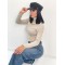 Гольф жіночий трикотажний теплий у рубчик бежевий F-Girl