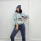 Костюм женский трикотажный спортивный с шапкой графит F-Girl