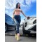 Джоггеры женские кожаные зимние на флисе черные F-Girl