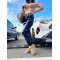 Джоггеры женские кожаные зимние на флисе черные F-Girl