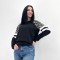 Світшот жіночий трикотажний з леопардовими вставками чорний F-Girl