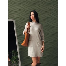 Плаття жіноче тепле міді ангорове бежеве