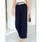 Брюки женские палаццо костюмные широкие со стрелками темно-синие F-Girl
