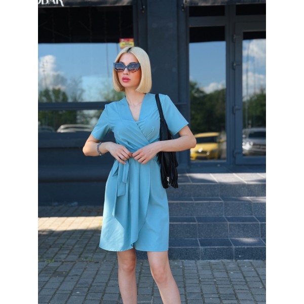 Плаття жіноче на запах з рукавом оливкове F-Girl